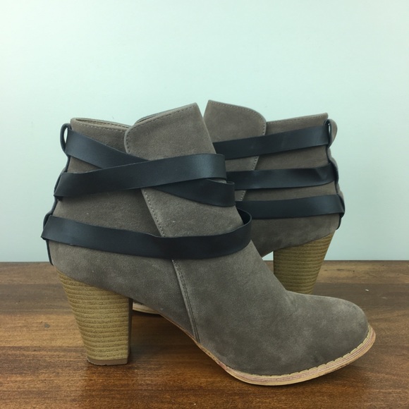 MI.IM URBAN-02 Ankle Bootie Heeled Boots Tan Faux Fur Lined Women’s Size 8 - Picture 10 of 11